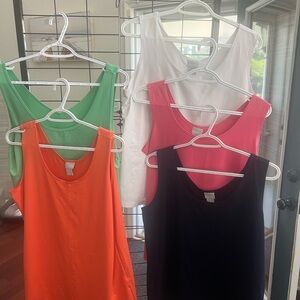 Chico's lot Tank Tops - Orange, Green, Pink, White, navy. Sz 2 &3 large /xl
